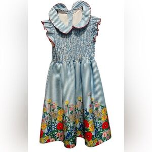 Floral Striped Kids Dress